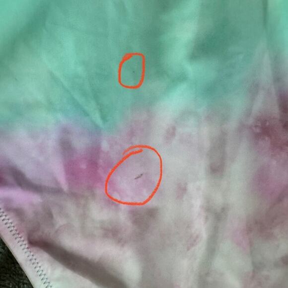 CupShe Swimsuit Women L Green Pink Tie-Dye One Piece Scoop Padded Rushed Tie - Picture 10 of 16